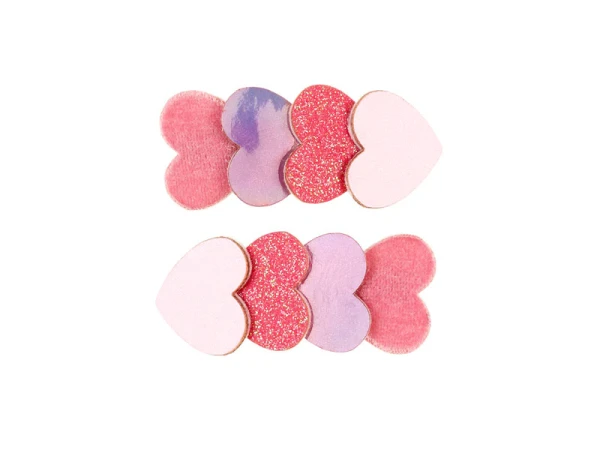 Lot De 2 Barrettes Samantha - Coeurs Roses