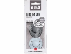 Lot De 2 Tétines Bibs De Lux Taille Unique - Gris Fer & Bleu Layette