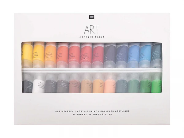 Lot De 24 Tubes De Peinture Acrylique - 22 Ml