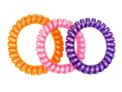 Lot De 3 élastiques Twister Beatricia - Orange, Rose Et Violet