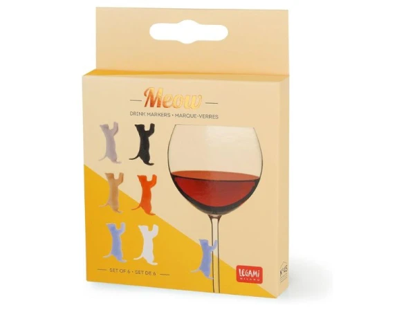 Lot De 6 Marque- Verres Chat Love Is In The Glass - Legami