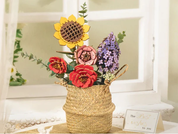 Maquette Bouquet De Fleur En Bois Puzzle 3D - Rolife – Image 4