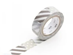 Masking Tape Motif - Rayures Et Pois Argent G