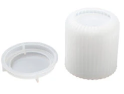 Moule Silicone - Boîte Striée Et Couvercle - 8 Cm