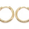 Boucles D'oreilles Créoles Huggie - Doré à L'or Fin 18K - 17 Mm