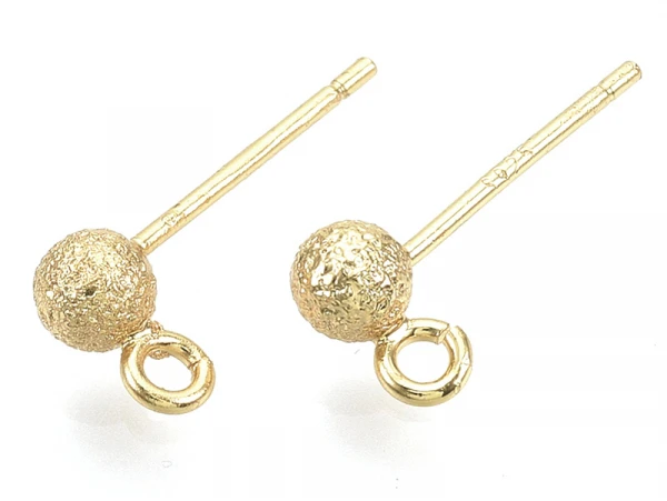 Paire De Boucles D'oreilles Puces Petites Boules 18K - Doré à L'or Fin – Image 2
