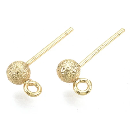 Paire De Boucles D'oreilles Puces Petites Boules 18K - Doré à L'or Fin – Image 6