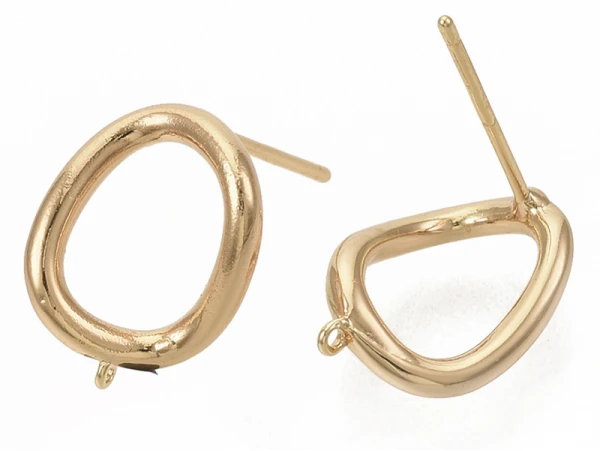 Paire De Boulcles D'oreilles Cercle - Doré à L'or Fin 18K - 13 Mm – Image 2