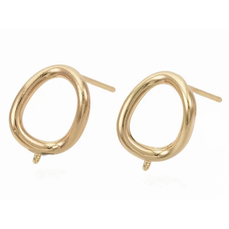 Paire De Boulcles D'oreilles Cercle - Doré à L'or Fin 18K - 13 Mm – Image 11