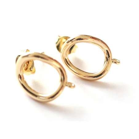 Paire De Boulcles D'oreilles Cercle - Doré à L'or Fin 18K - 13 Mm – Image 13