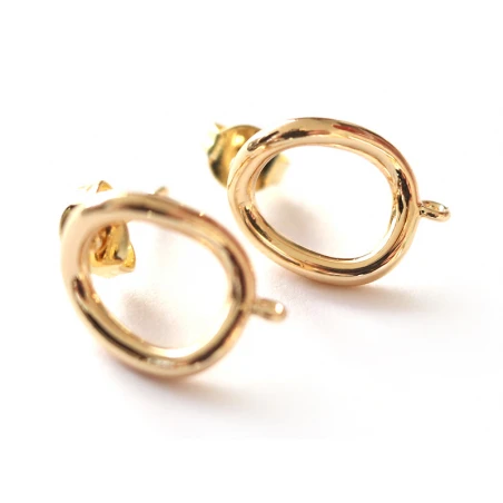 Paire De Boulcles D'oreilles Cercle - Doré à L'or Fin 18K - 13 Mm – Image 14