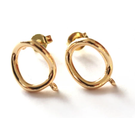 Paire De Boulcles D'oreilles Cercle - Doré à L'or Fin 18K - 13 Mm – Image 15