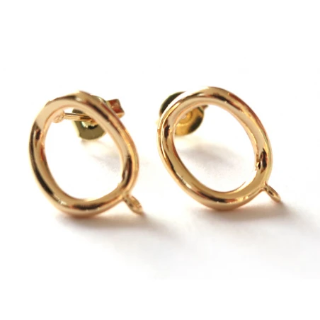 Paire De Boulcles D'oreilles Cercle - Doré à L'or Fin 18K - 13 Mm – Image 16