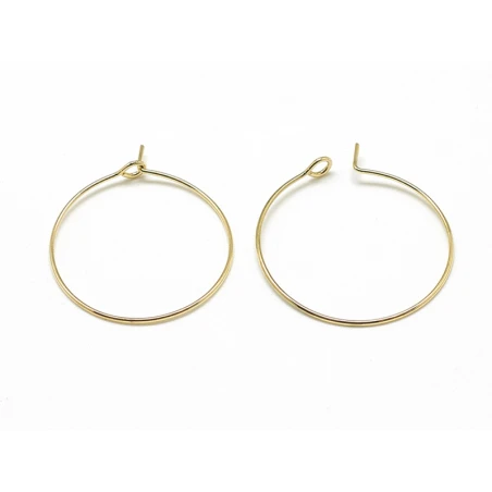 Paire De Créoles 25 Mm - Doré à L'or Fin 18K – Image 3