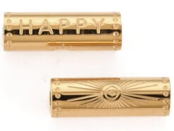 Perle Talisman - Colonne Happy - Doré à L'or Fin 14 K - 15 Mm