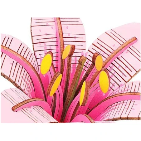 Plante En Bois Puzzle 3D - Fleur De Lys Rose - Robotime – Image 9