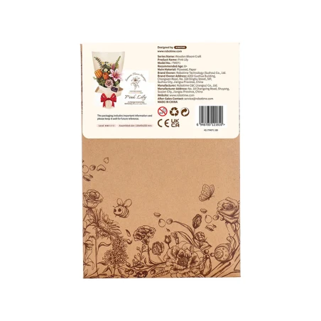 Plante En Bois Puzzle 3D - Fleur De Lys Rose - Robotime – Image 10