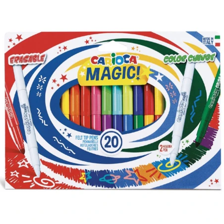Pochette De 20 Feutres à L'encre Magique Et Effaçable - Carioca Magic Erasable & Color Change – Image 4
