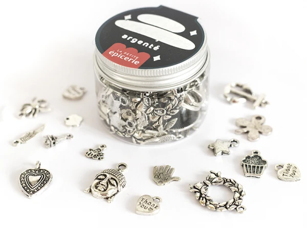 Pot De 80 Grammes - Mix De Breloques Argentées