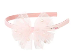 Serre-tête Noeud Rose Pâle Et Perles Fayen - Souza