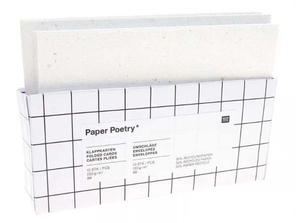Set De 10 Cartes Avec Enveloppes En Papier Recyclé - Effet Moucheté - Rico Design