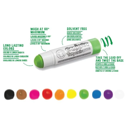 CARIOCA Set De 10 Feutres Stick Pour Tissus - Brillant – Image 4