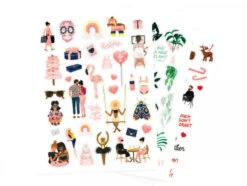 Set De 3 Planches De Stickers : Végétal, Pink Mood Et Rouge Passion - ATWS