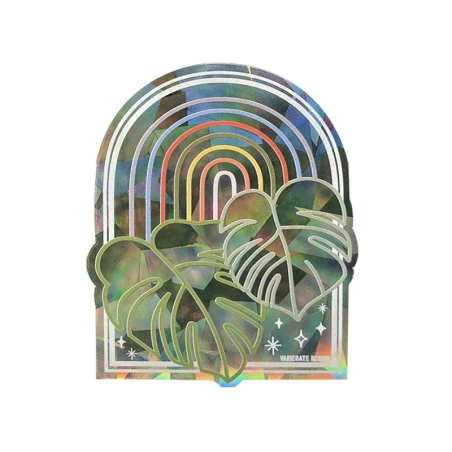 Sticker Suncatcher Monstera Et Arc-en-ciel - 9 X 11 Cm – Image 3