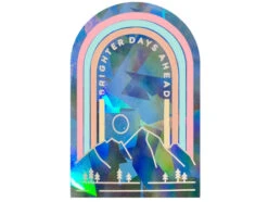 Sticker Suncatcher - Montagnes Et Arc-en-ciel - 15 X 10 Cm