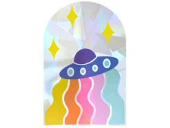 Sticker Suncatcher Soucoupe Volante/ovni - 15 X 10 Cm