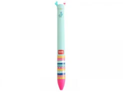 Stylo Bicolore Rose Et Bleu Turquoise - Lama - Legami