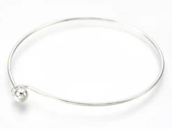 Support De Bracelet Rigide - Bracelet Torque / Jonc - Avec Boule à Dévisser - Argenté