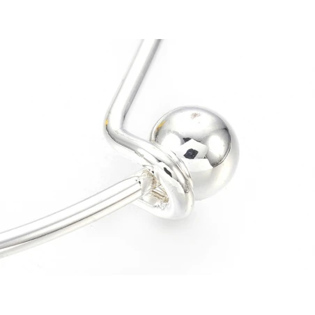 Support De Bracelet Rigide - Bracelet Torque / Jonc - Avec Boule à Dévisser - Argenté – Image 5