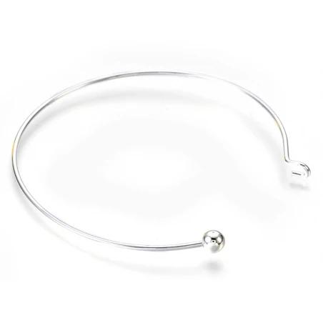 Support De Bracelet Rigide - Bracelet Torque / Jonc - Avec Boule à Dévisser - Argenté – Image 6