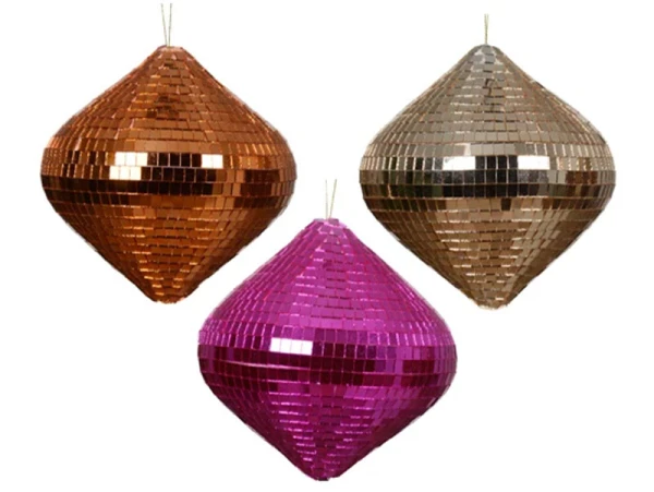 Suspension De Noël Losange à Facettes - Orange 13 Cm – Image 2