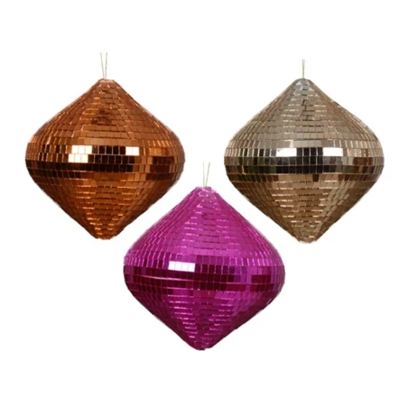 Suspension De Noël Losange à Facettes - Orange 13 Cm – Image 4