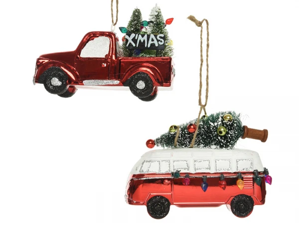 Suspension De Noël - Voiture Truck Transportant Un Sapin – Image 2