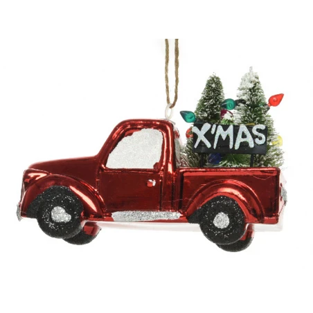 Suspension De Noël - Voiture Truck Transportant Un Sapin – Image 3