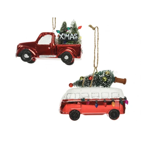 Suspension De Noël - Voiture Truck Transportant Un Sapin – Image 4